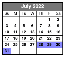 Sunset Dolphin Cruise July Schedule