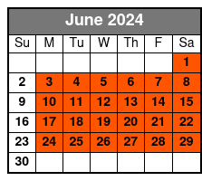 Afternoon Sail and Dolphin June Schedule