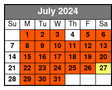 Afternoon Sail and Dolphin July Schedule