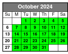 Afternoon Sail and Dolphin October Schedule