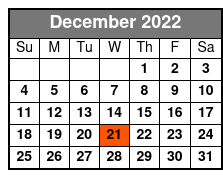 3 Hour Private Sailing Charter December Schedule
