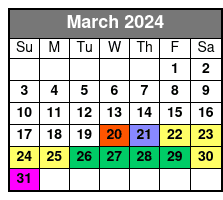 Parasailing March Schedule