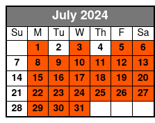 2 - Hour Private Hilton Head M July Schedule