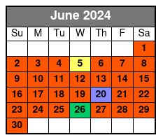 1 Hour Private Tubing Trip June Schedule