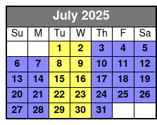 1 Hour Jet Skiing 2 Person July Schedule