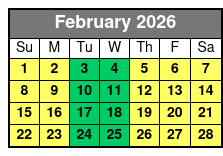 1 Hour Jet Skiing 2 Person February Schedule
