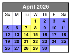 1 Hour Jet Skiing 2 Person April Schedule