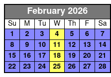 1 Hour 1 Person 1 Ski February Schedule