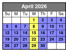 1 Hour 1 Person 1 Ski April Schedule