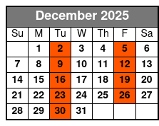 SpringHill Mia Airport December Schedule