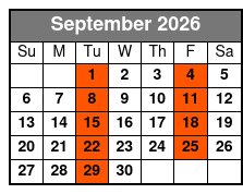 SpringHill Mia Airport September Schedule