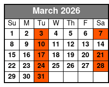 Economy Premium Class March Schedule