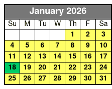 Evening Cruise with Dancing January Schedule