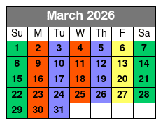 2 Hours Private Paddleboard Activity March Schedule