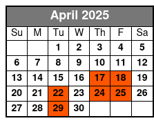 Miami Beach Eden Adventure April Schedule