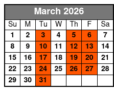 Miami Beach Eden Adventure March Schedule