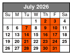 Miami Beach Eden Adventure July Schedule