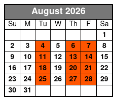 Miami Beach Eden Adventure August Schedule