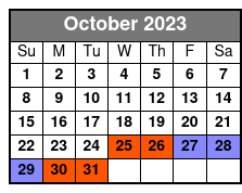 Speedboat Tour October Schedule
