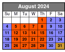 Speedboat Tour August Schedule