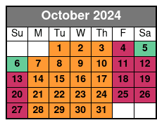 Speedboat Tour October Schedule
