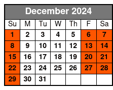 Overnight Experience December Schedule