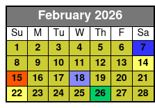 1-5 Passengers February Schedule