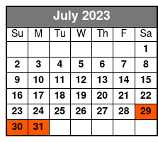 Key West Day Trip July Schedule