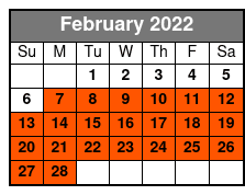 Millionaire's Row Sightseeing Cruise February Schedule