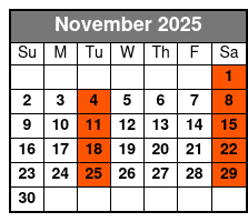 Grand Bahama Island November Schedule
