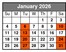 Grand Bahama Island January Schedule