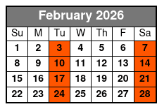 Grand Bahama Island February Schedule