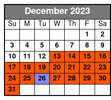 1:30pm Departure December Schedule