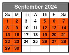 Sightseeing Cruise September Schedule