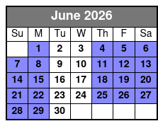 Sightseeing Cruise June Schedule