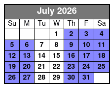 Sightseeing Cruise July Schedule
