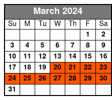 1:00pm Eco Paddle Option March Schedule