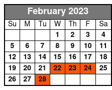 1 Hour Jet Ski Rental February Schedule