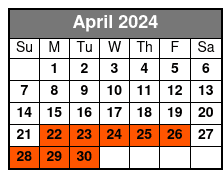 2:25pm Departure April Schedule
