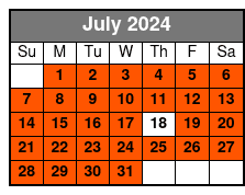 2:25pm Departure July Schedule
