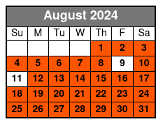 2:25pm Departure August Schedule