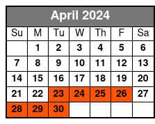 2:00pm Departure April Schedule