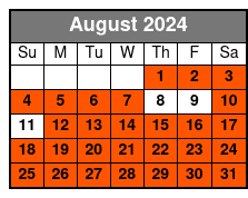 9:45am Departure August Schedule