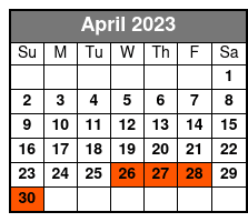 8:30am Drift Fishing Trip April Schedule