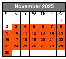 8:30am Drift Fishing Trip November Schedule