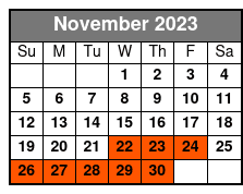 7:30pm Night Anchor Fishing November Schedule