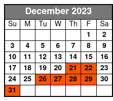 7:30pm Night Anchor Fishing December Schedule