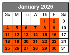 7:30pm Night Anchor Fishing January Schedule