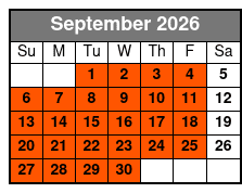 7:30pm Night Anchor Fishing September Schedule
