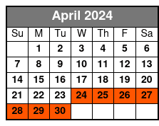 Paddle Board Rental (All Day) April Schedule